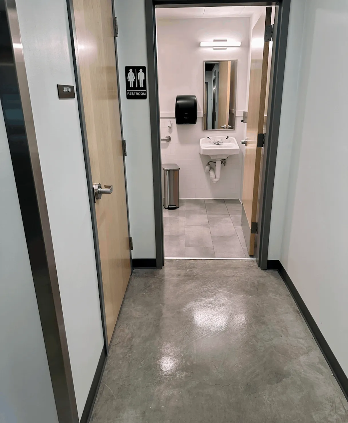A cleaned office bathroom in Vermont